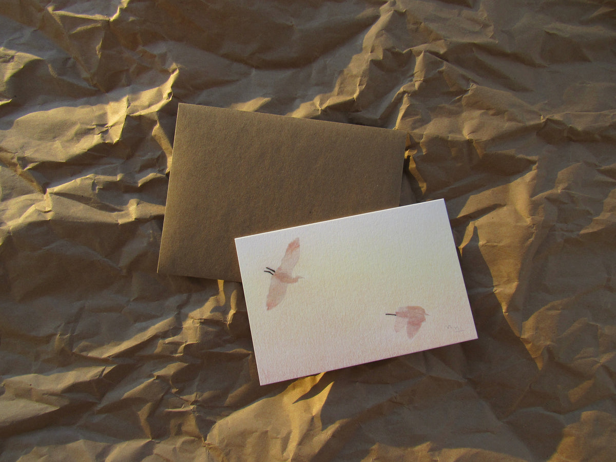 "Descent at Dawn" greeting card