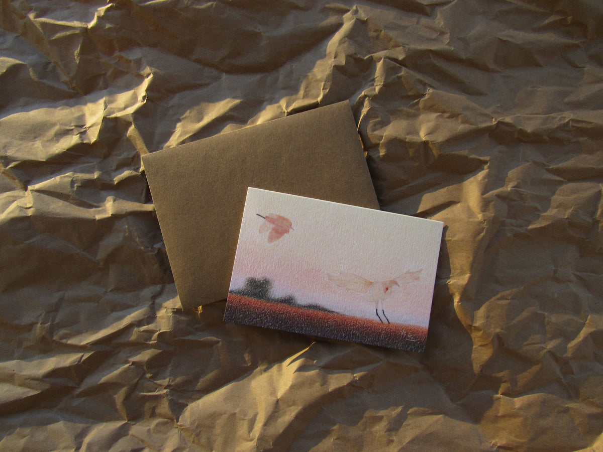 "Descent at Dawn II" greeting card